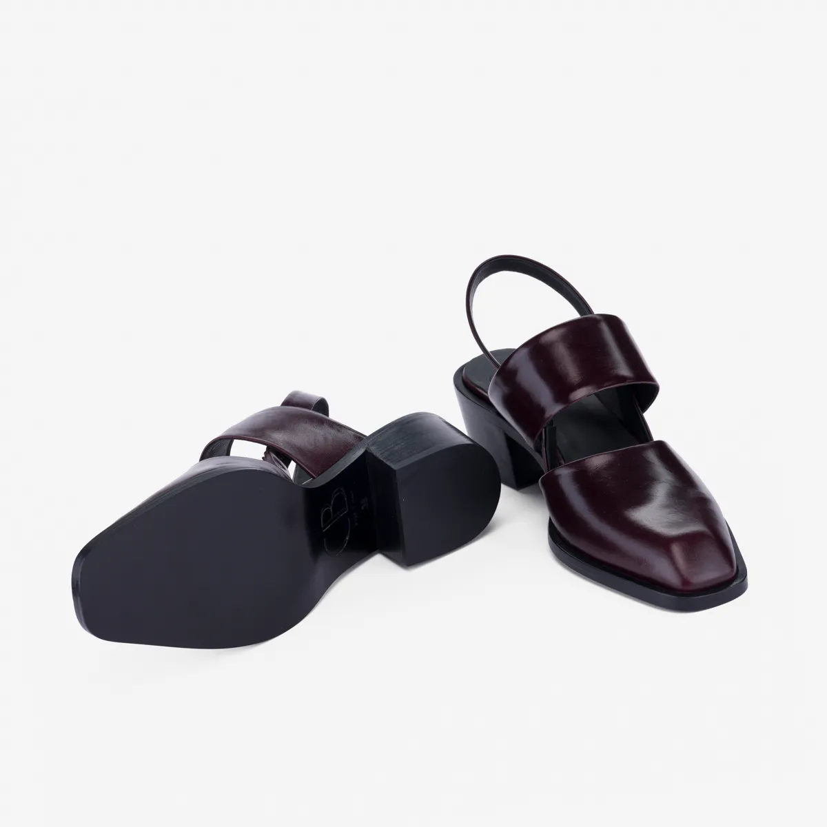 Cecilia Bringheli Marte Burgundy pantofi slingback bordo toc
