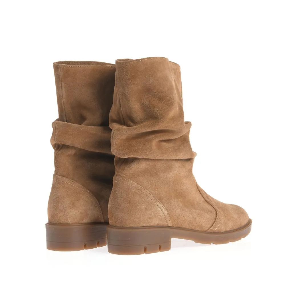 Ana Urbana Mara cizme piele intoarsa camel talpa plata