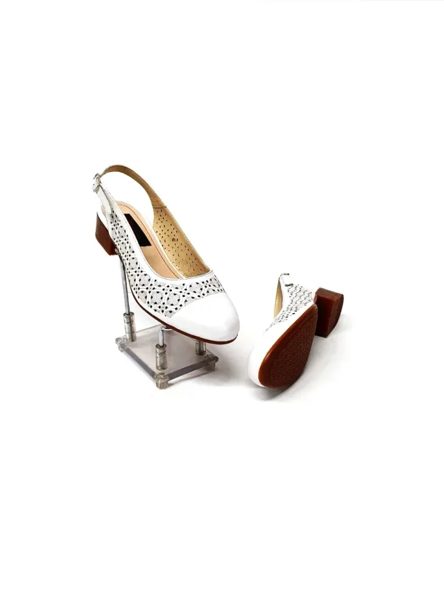 Catinca Shoes T21 AS sandale dama alb sidef piele