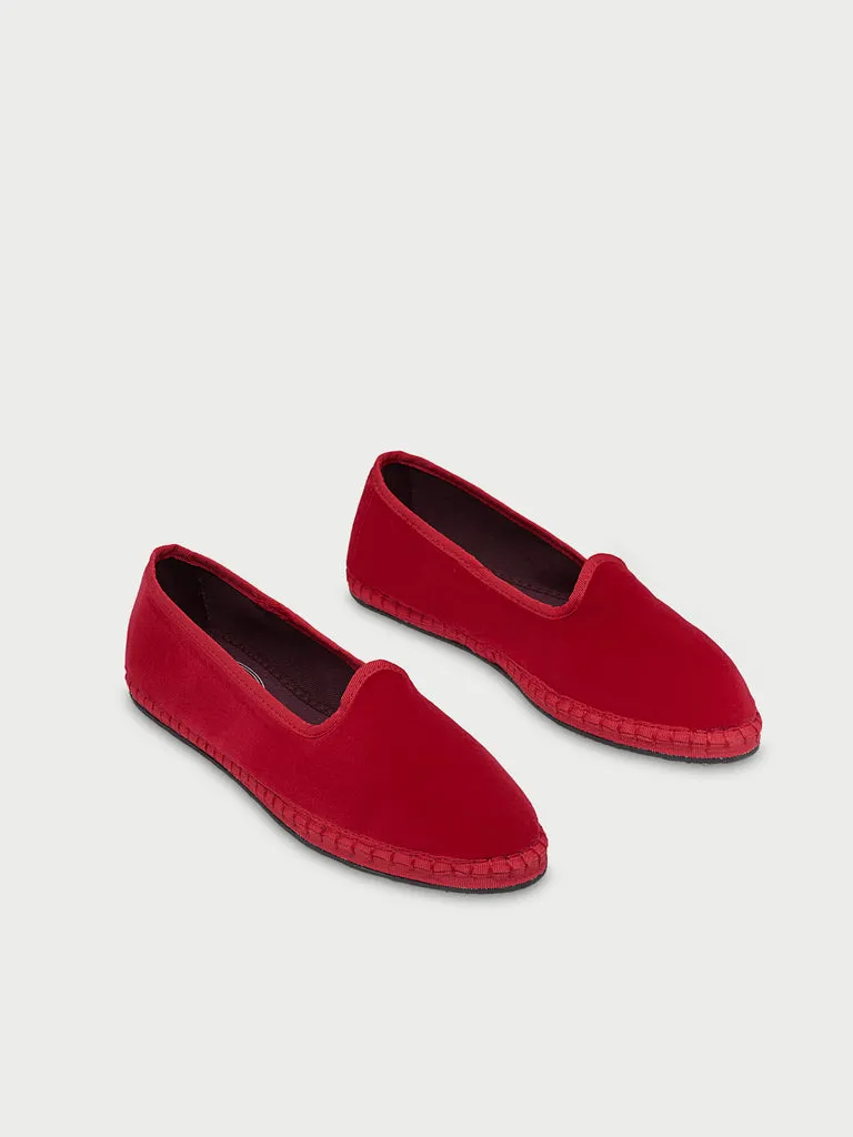 Flagelus Rochester slippers rosii catifea