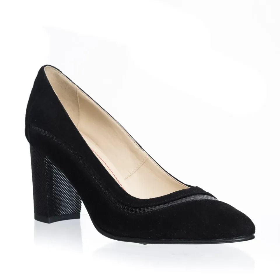 Catinca Shoes 163 NA pantofi dama negri antilopa