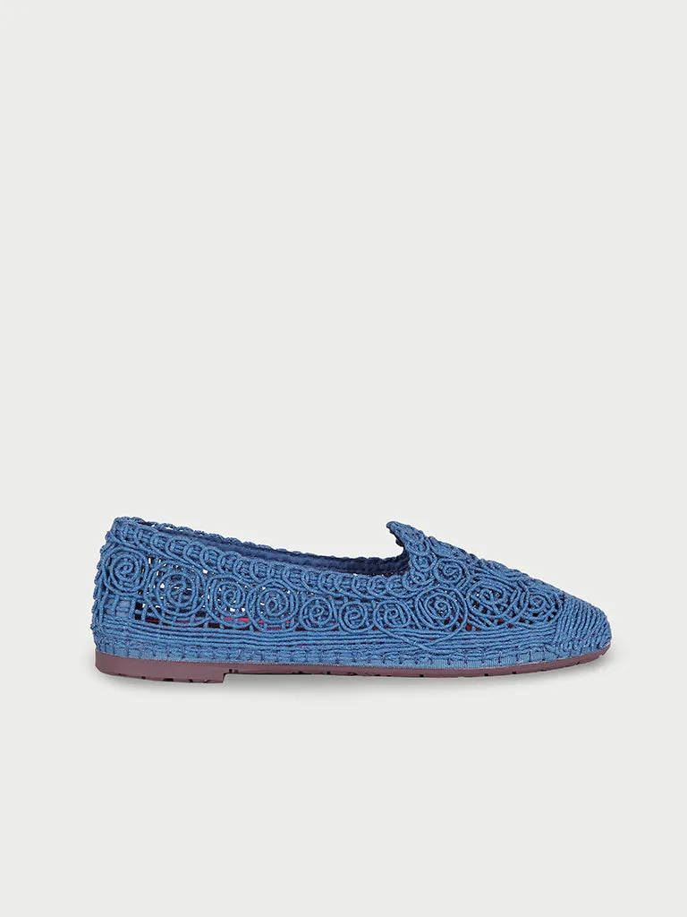 Flagelus Kyra Slipper Breeze Blue papuci brodati