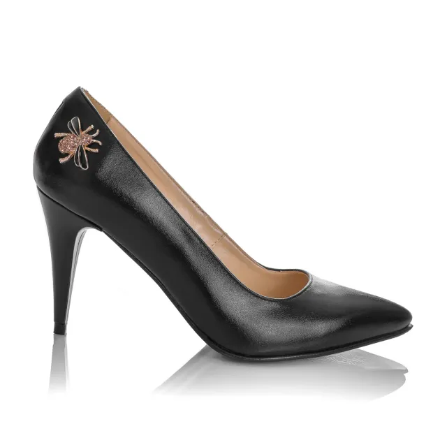Catinca Shoes A49 N pantofi dama negru box piele naturala