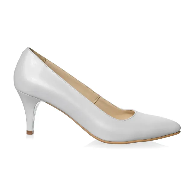 Catinca Shoes A19 AS pantofi piele alb sidef