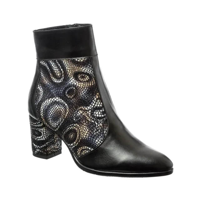 Catinca Shoes GX32 NBL ghete piele negru lacrima