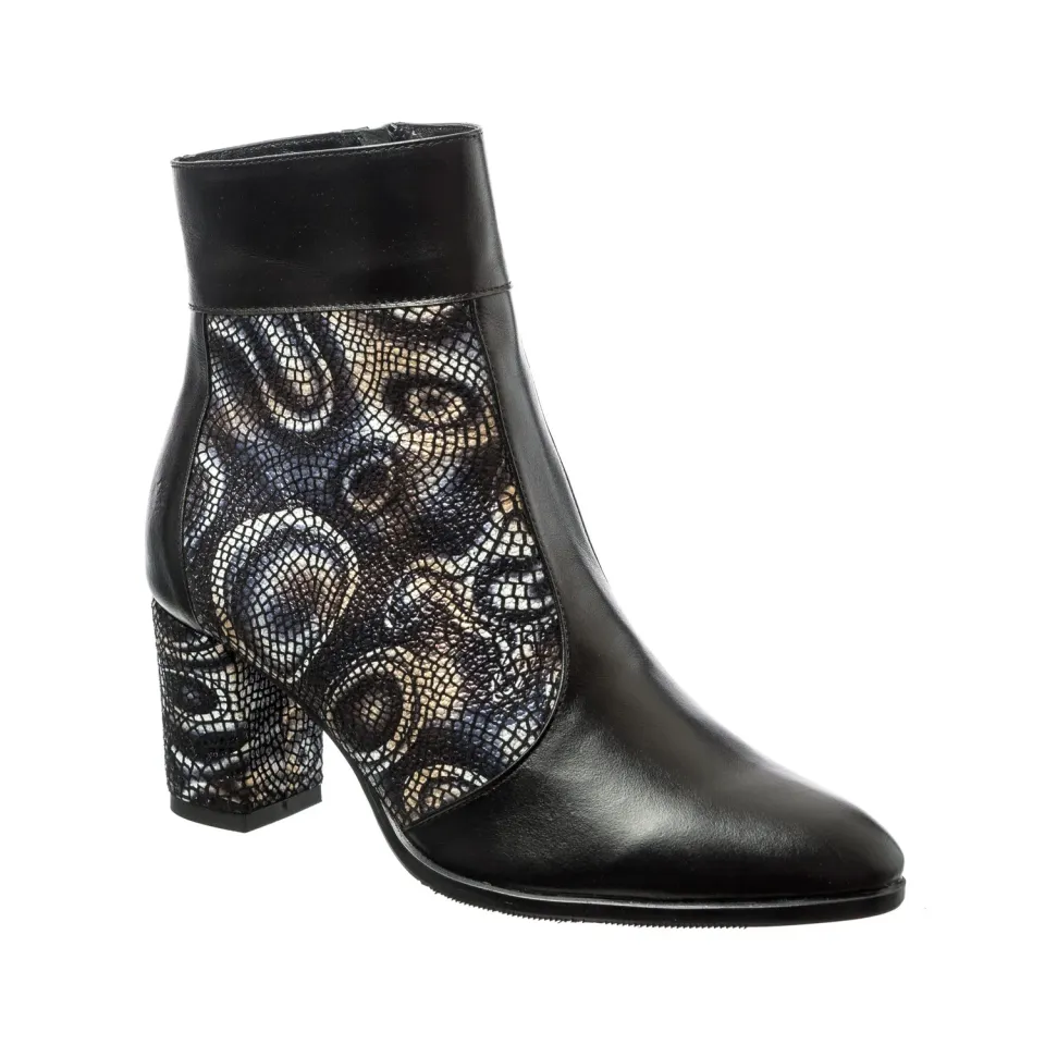 Catinca Shoes GX32 NBL ghete piele negru lacrima