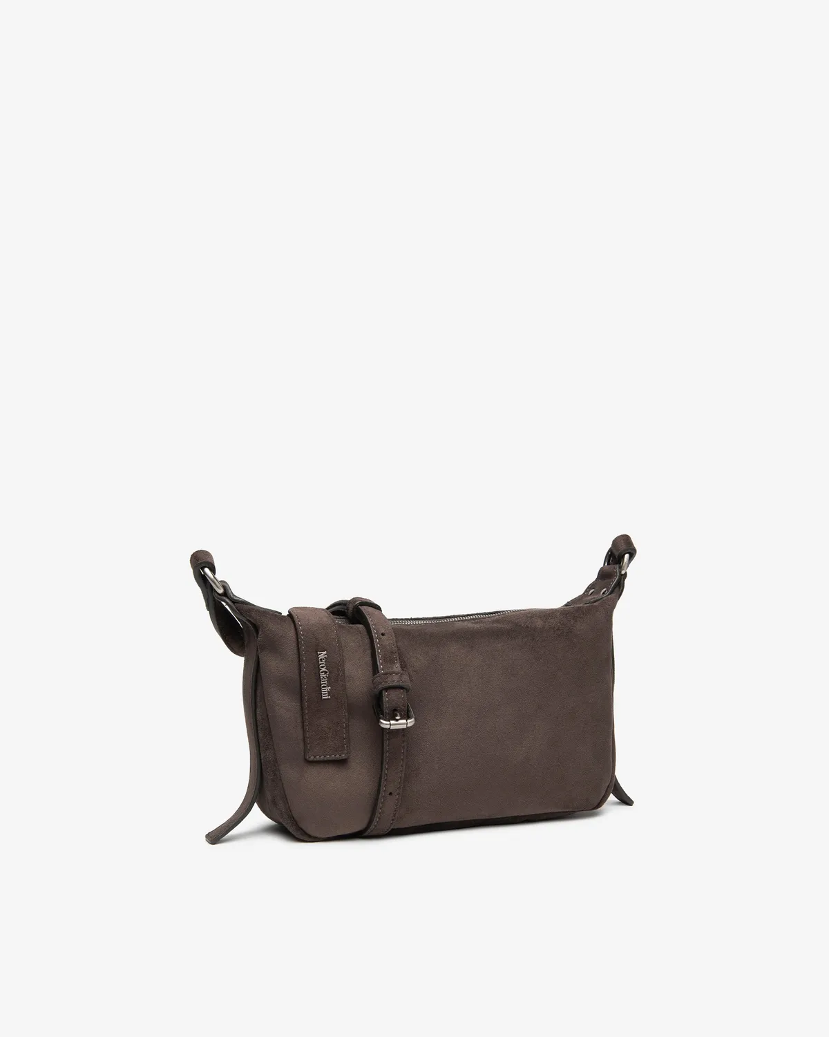 Geantă crossbody damă NeroGiardini piele întoarsă toamnă-iarnă