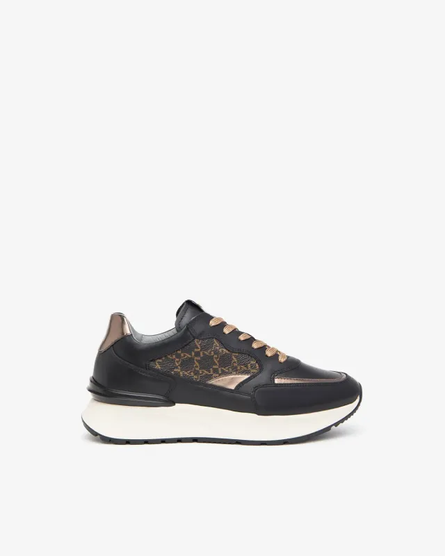 NeroGiardini sneakers damă piele și material tehnic
