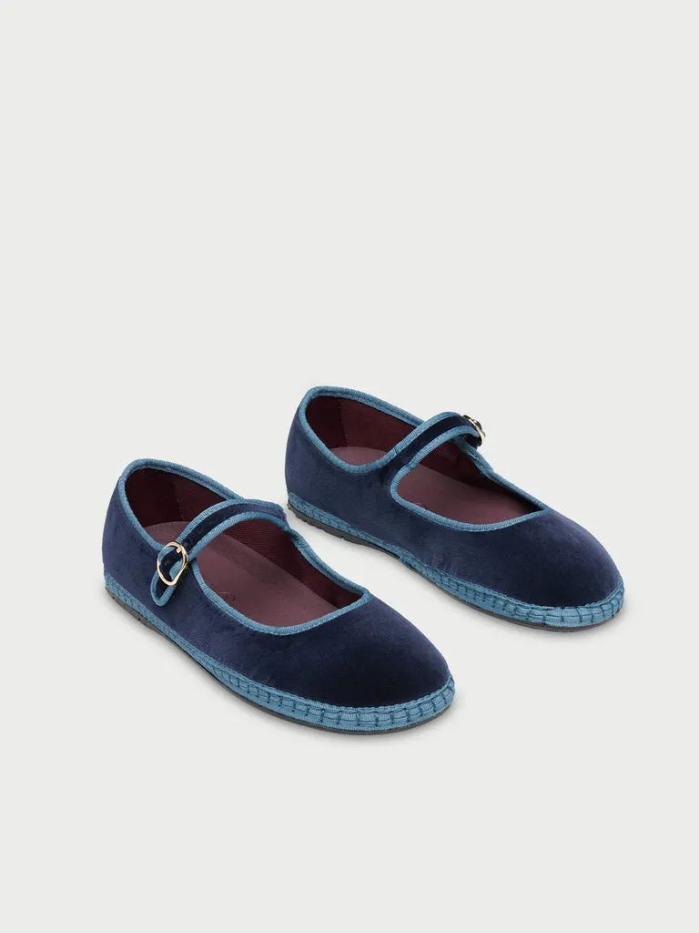 Flagelus Cinderella Montague pantofi Mary Jane bleumarin