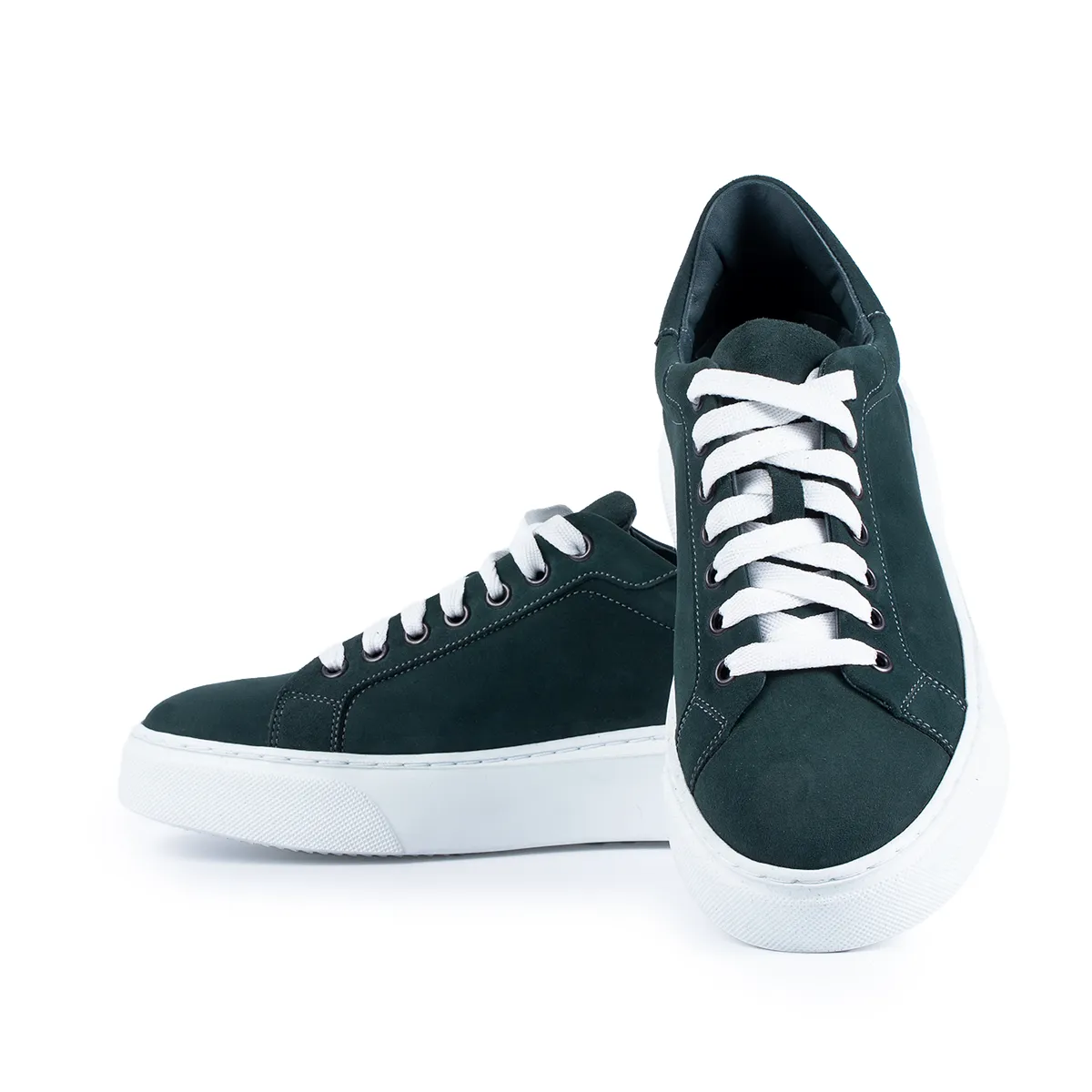 Lucas Shoes 510 sneakers piele verde închis velur