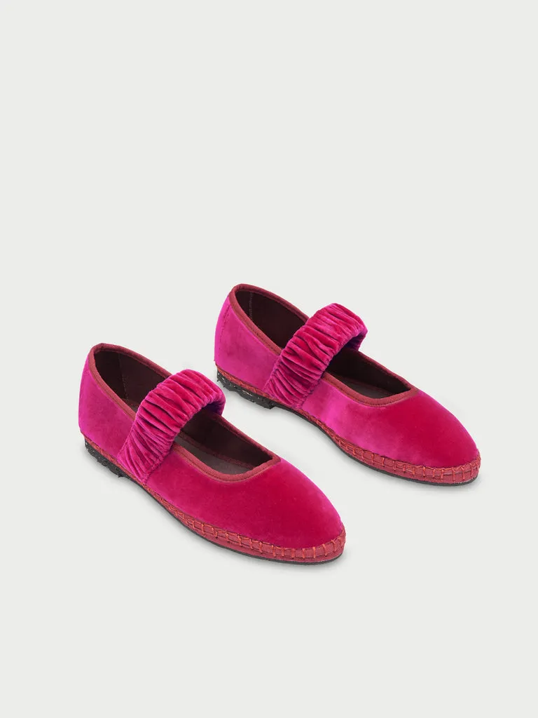 Flagelus Mafalda Plum pantofi catifea roz