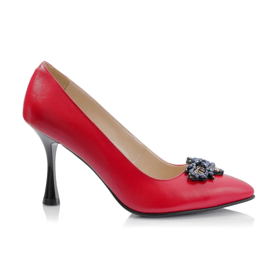 Catinca Shoes A67 RB pantofi piele naturala rosu