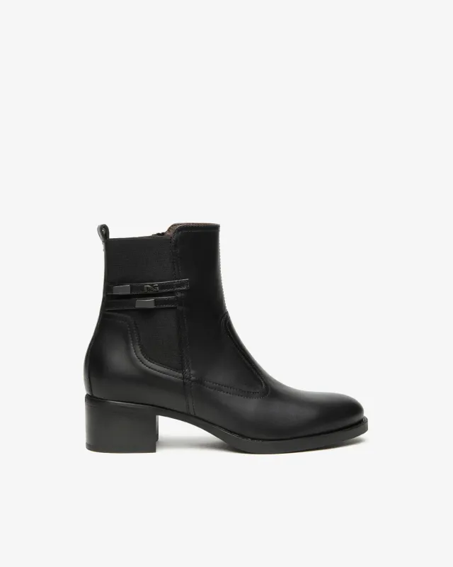 NeroGiardini botine damă piele toc 4 cm cataramă