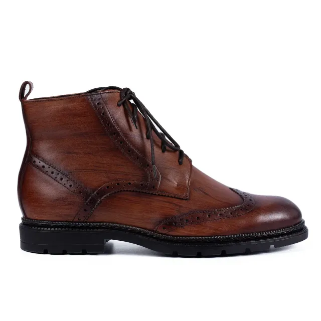 Lucas Shoes 850 Gross ghete coniac patina piele