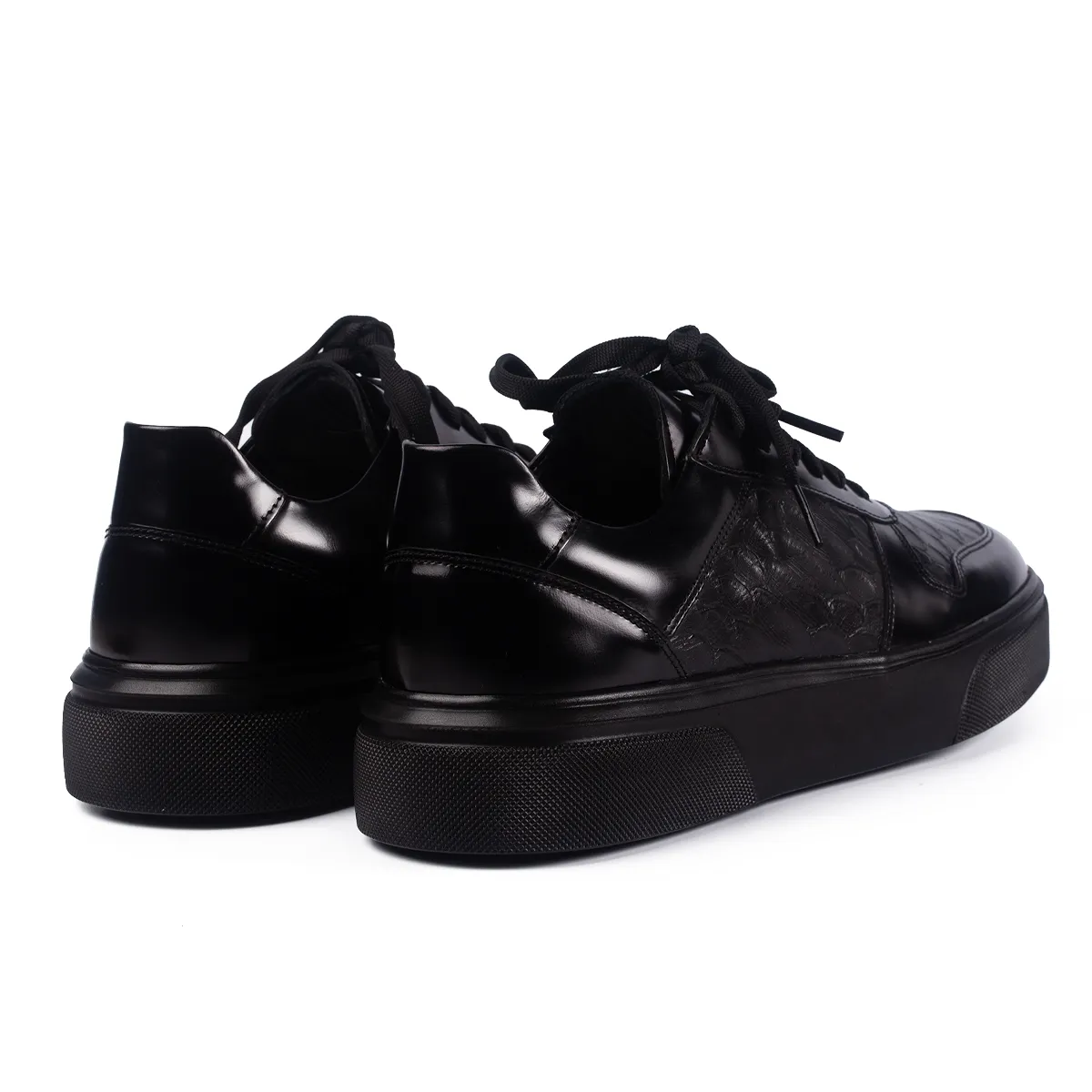 Lucas Shoes Sneaker 001 pantofi negri croco piele