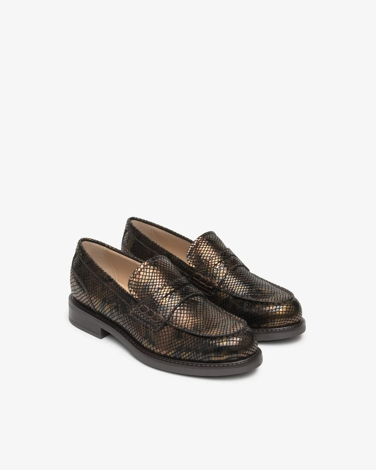 NeroGiardini mocasini piele dama efect piele sarpe
