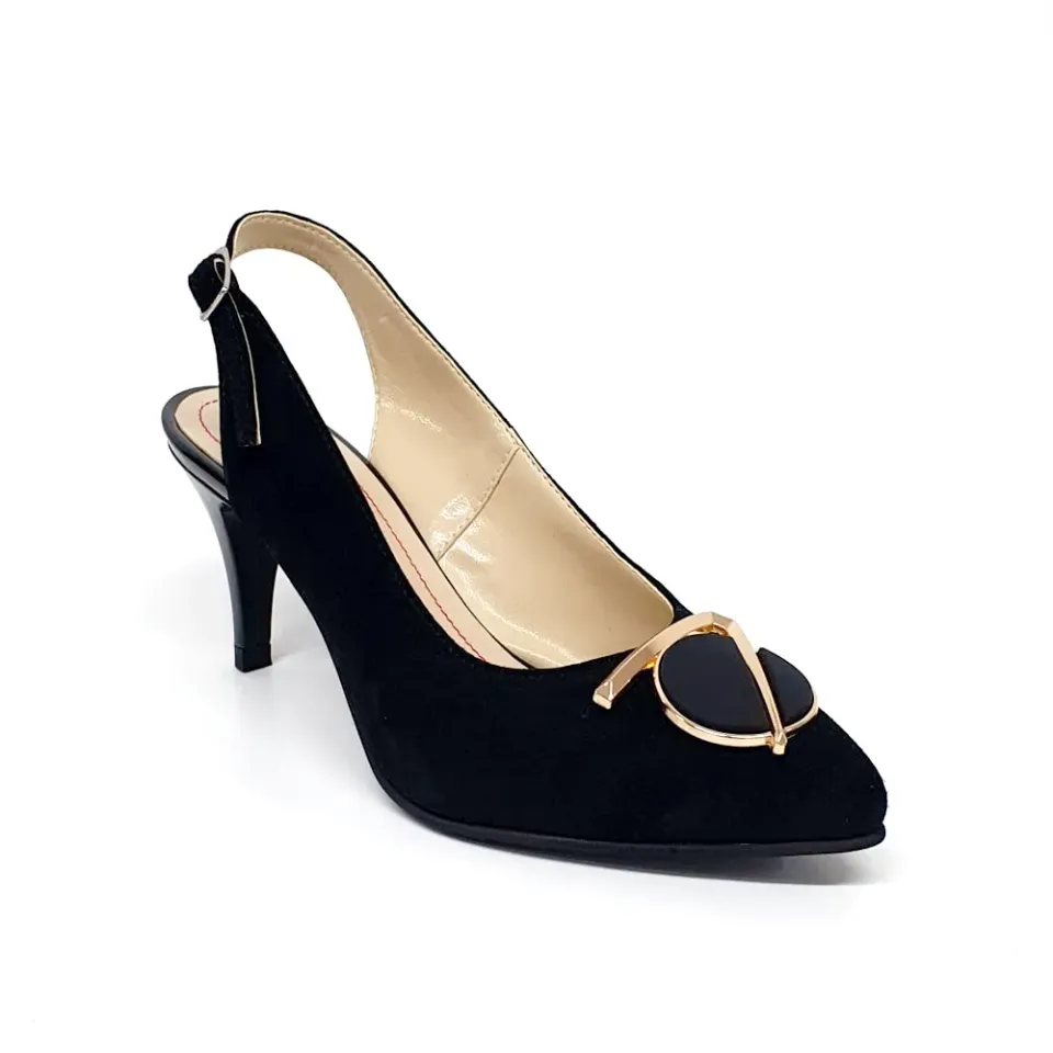 Catinca Shoes D23 NA sandale dama piele negru antilopa