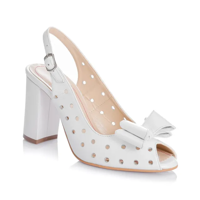 Catinca Shoes F24 AS sandale dama piele alb sidef