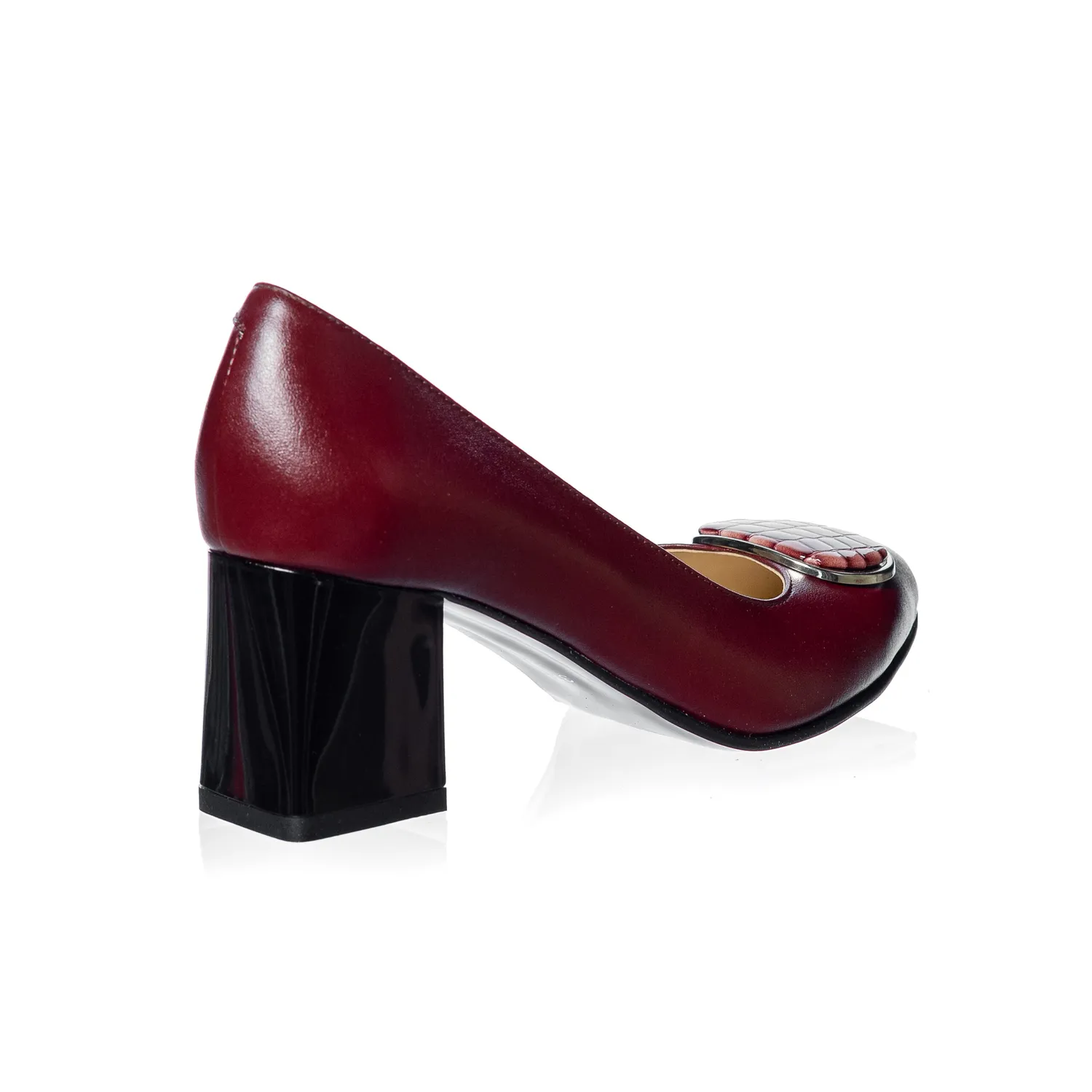 Catinca Shoes A39 BCB pantofi dama bordo croco piele naturala