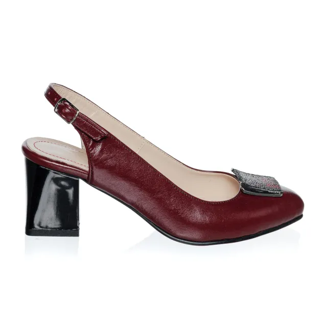 Catinca Shoes D30 BBF sandale dama piele bordo flori