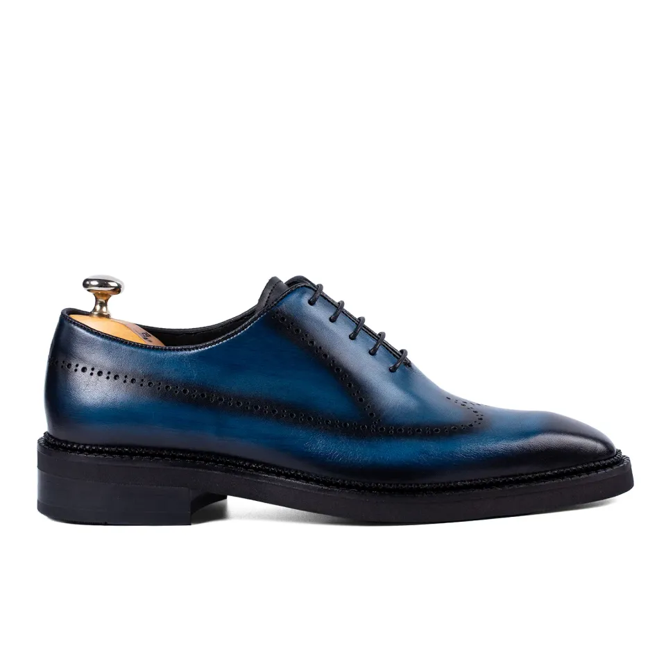 Lucas Shoes Elegant 906 pantofi barbati azurro patina piele