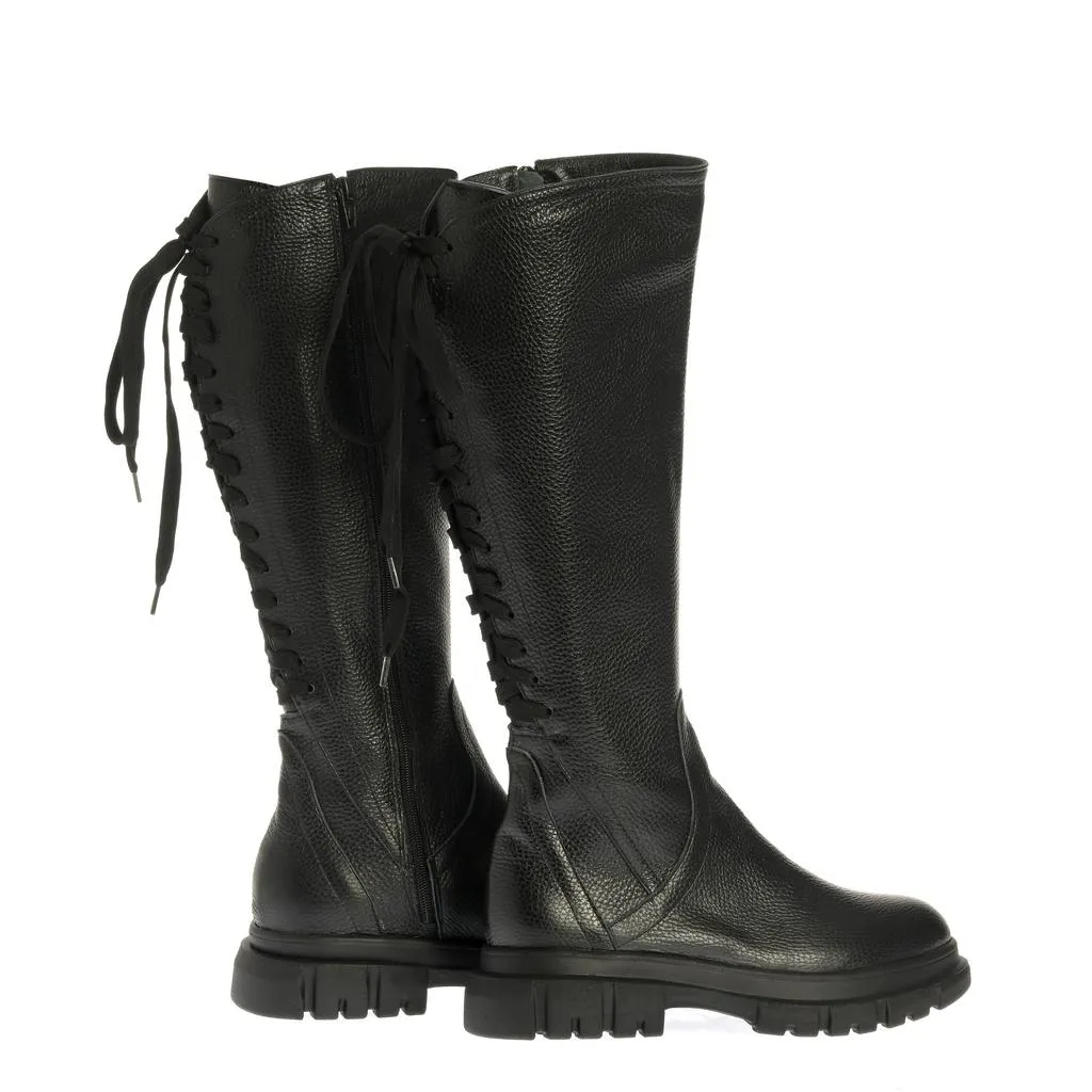 Ana Urbana Shoes Nicoleta cizme negre piele texturata