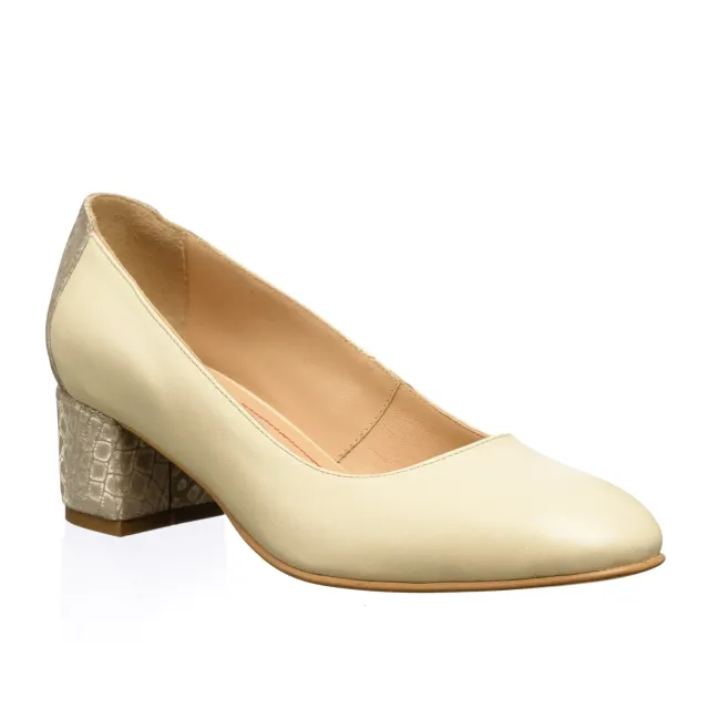 Pantofi dama piele naturala Catinca Shoes A7 bej pietricele roz
