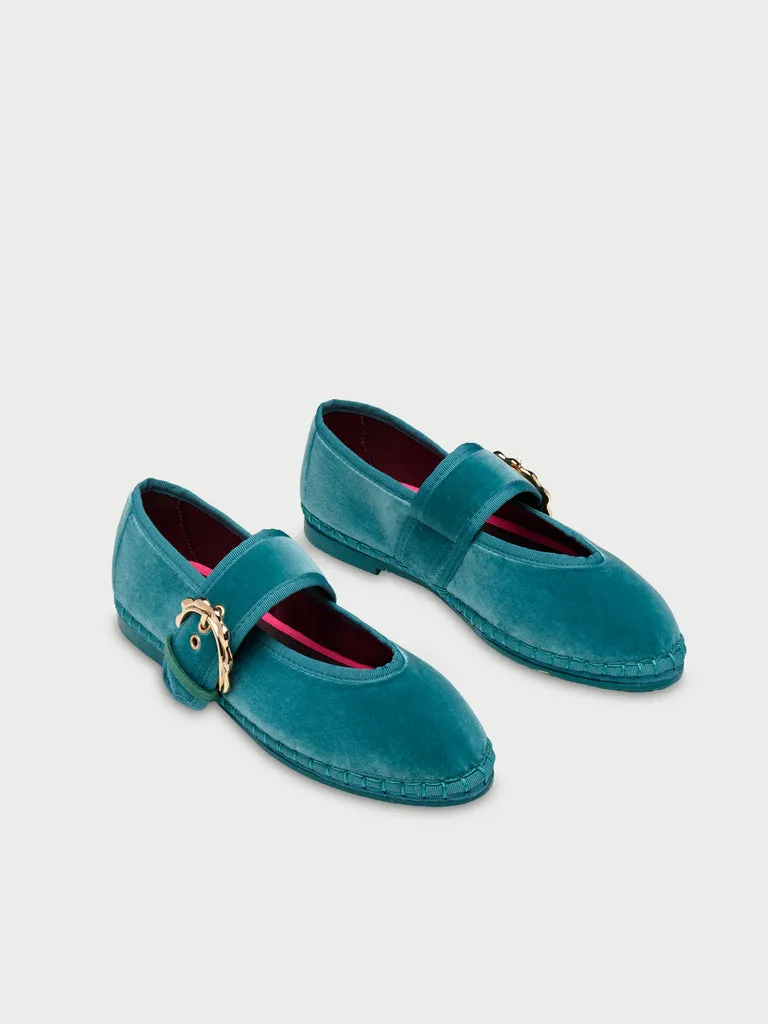 Flagelus Lady Sophie pantofi verzi velur