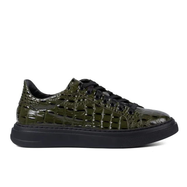 Lucas Shoes Sneaker 510 Chile sneakers verde croco piele