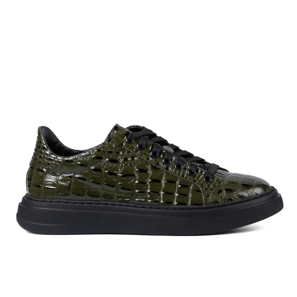 Lucas Shoes Sneaker 510 Chile sneakers verde croco piele
