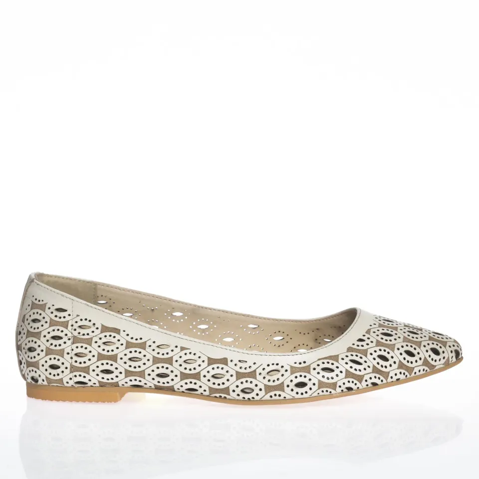 Catinca Shoes ST B balerini damă piele naturală bej stileto