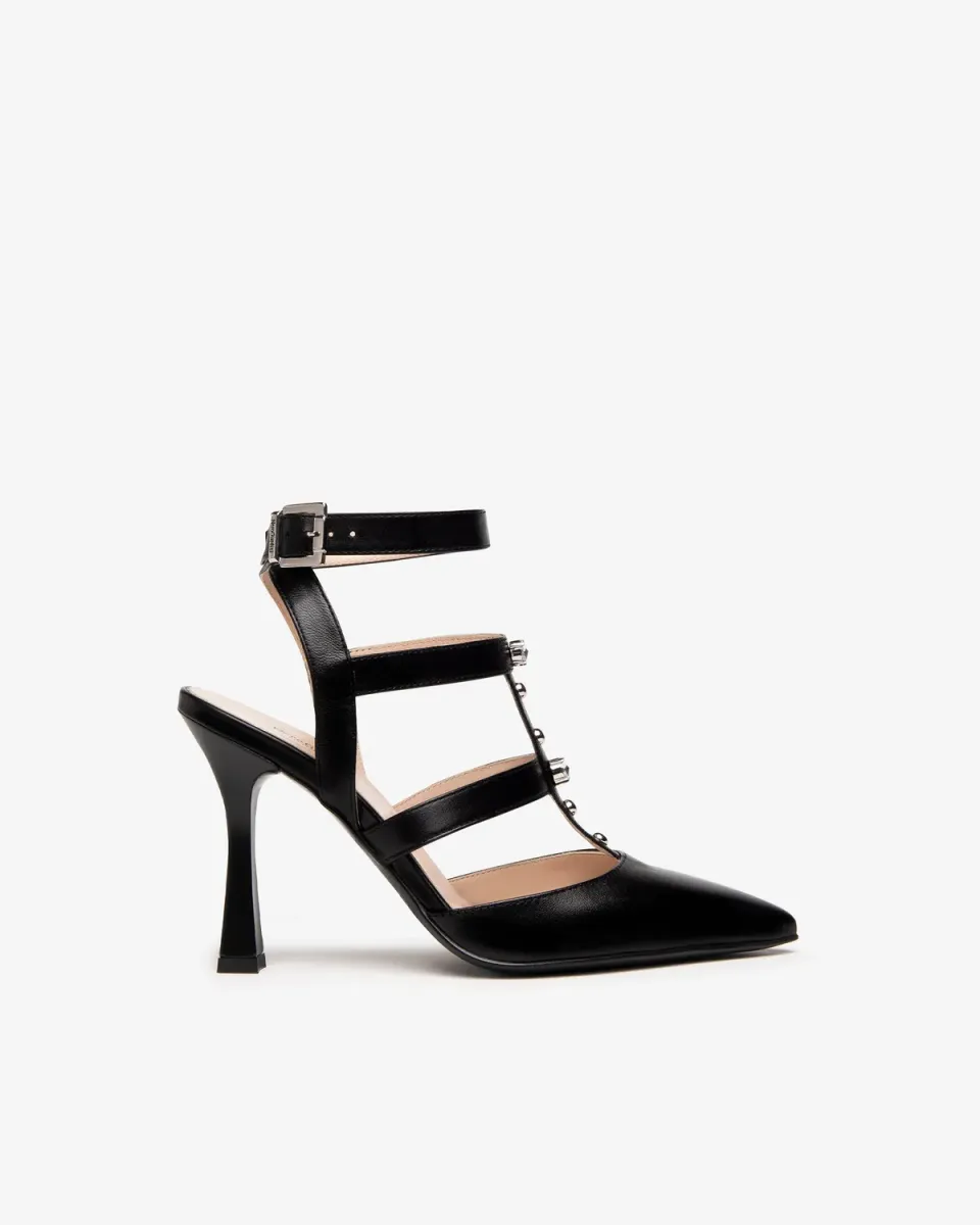 NeroGiardini pantofi dama piele decupat toc