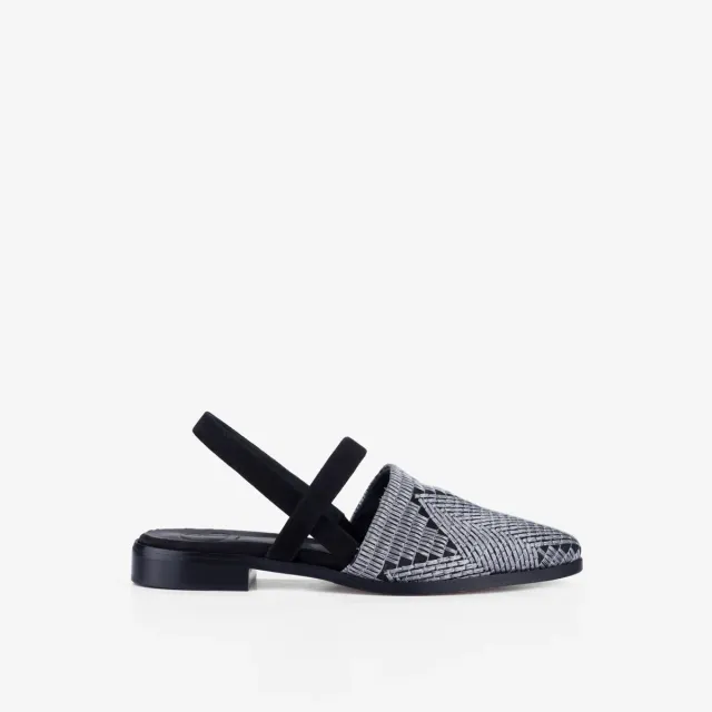 Cecilia Bringheli Vega pantofi slingback broderie argintiu