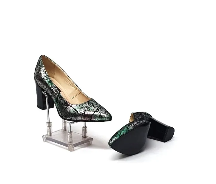 Catinca Shoes A9 VS pantofi dama piele verde straveziu