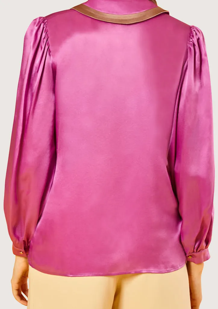Flagelus Baseball Pink bluza matase roz