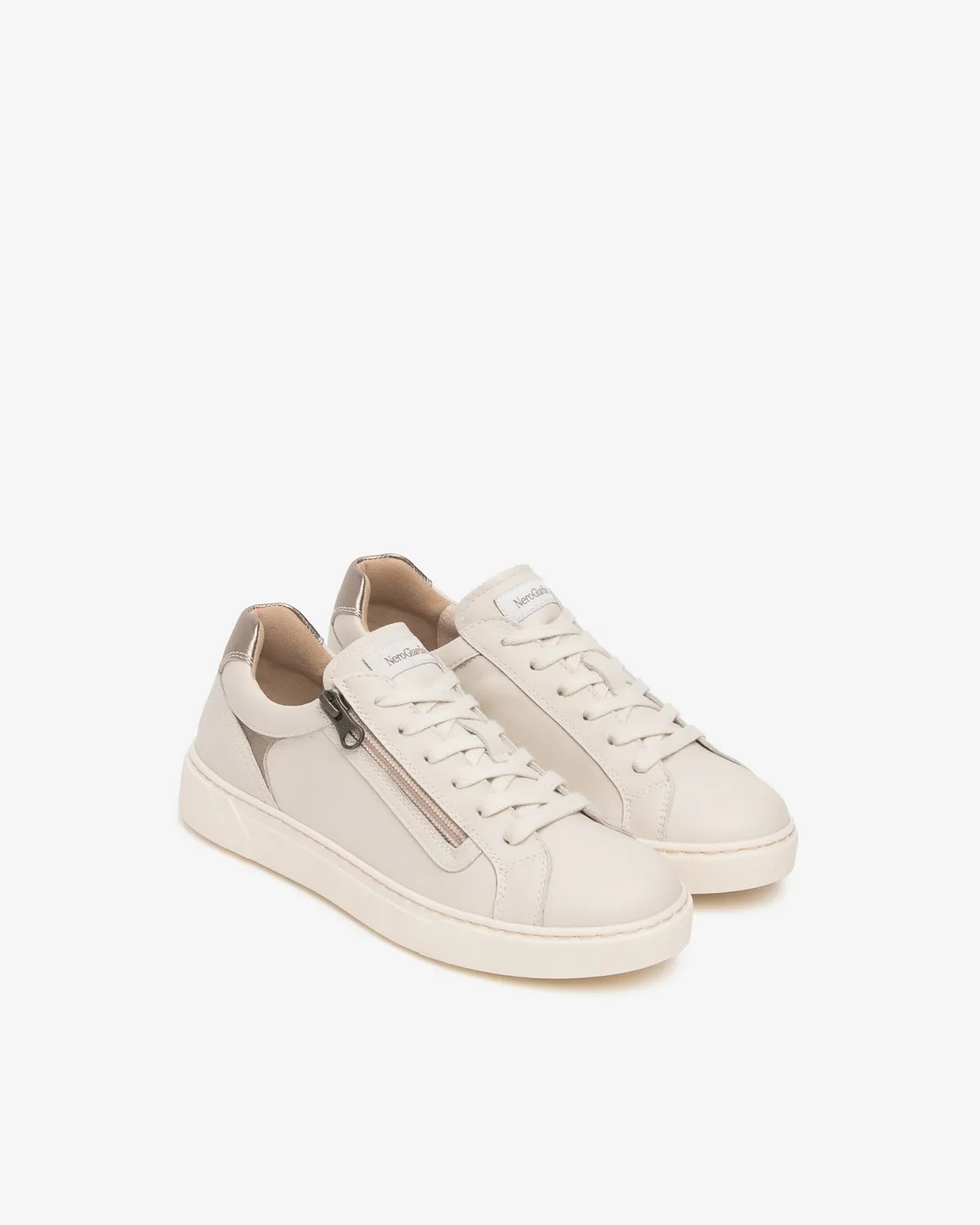NeroGiardini Sneakers piele dama cu fermoar lateral