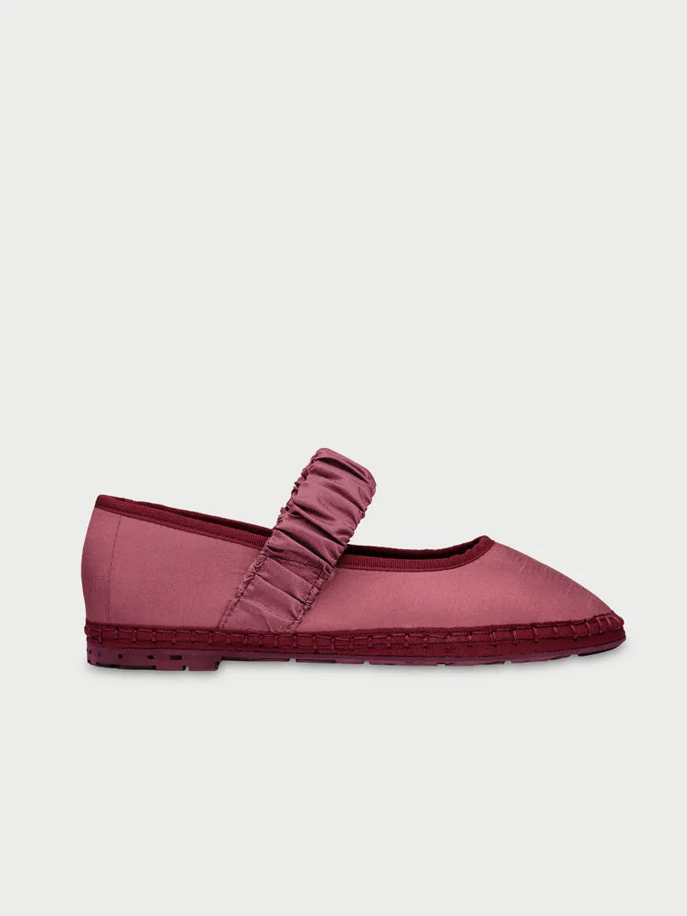 Flagelus Mafalda Pink balerini mătase roz