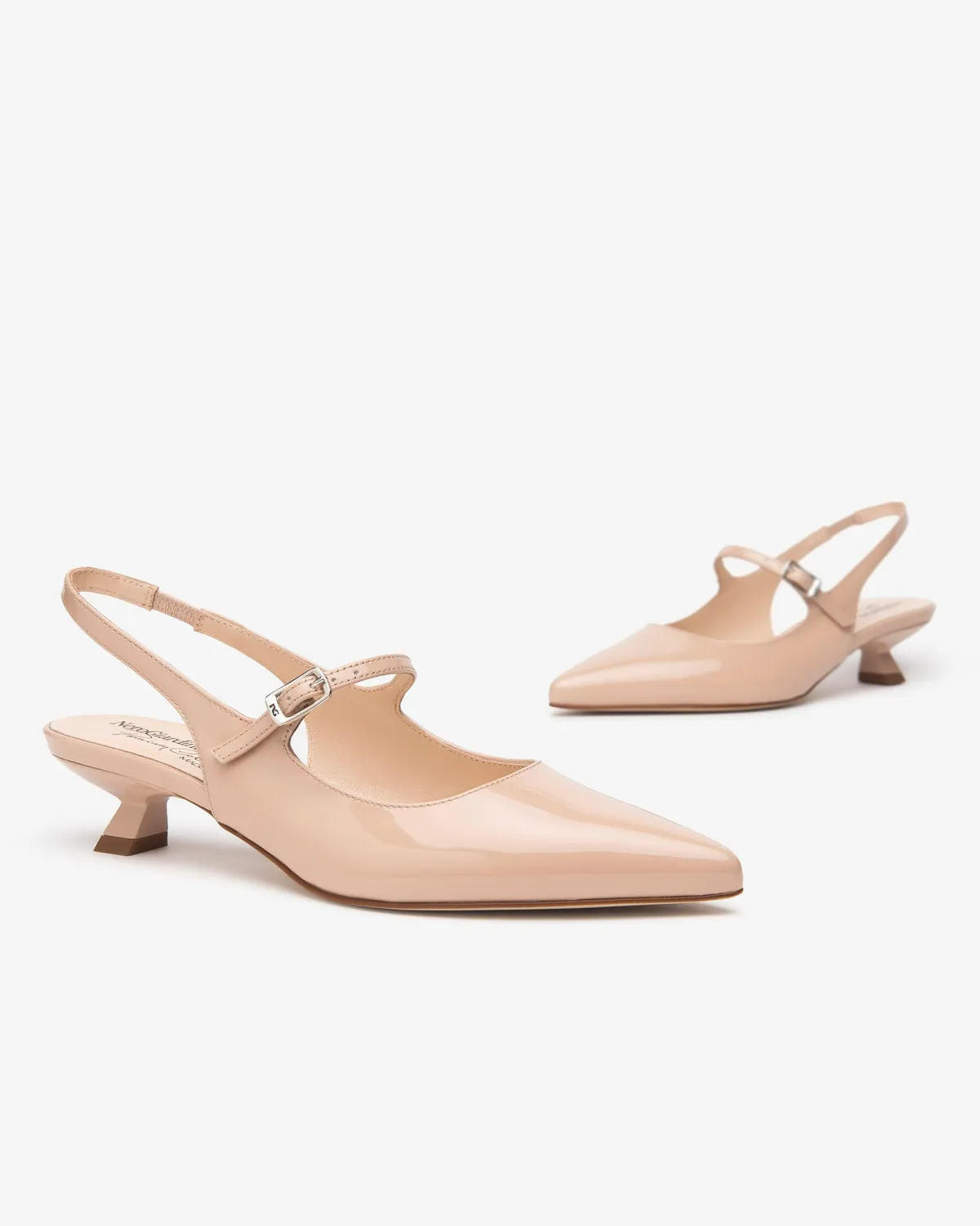 NeroGiardini sandale dama slingback lac decupate