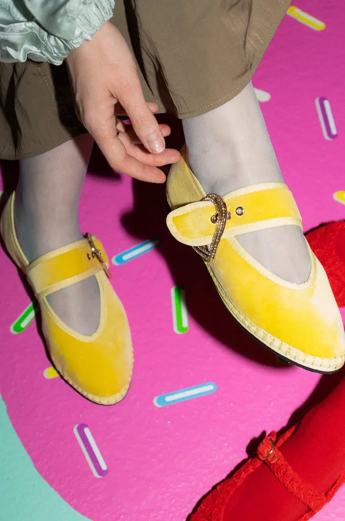 Flagelus Sophie Love Yellow pantofi Mary Jane galbeni