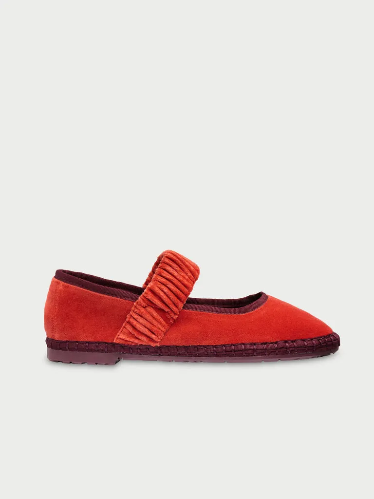 Flagelus Mafalda Orange pantofi portocalii catifea