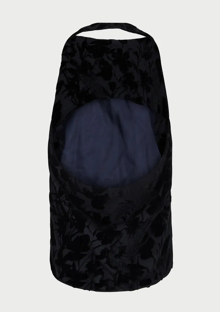Flagelus Ginevra top halter negru catifea