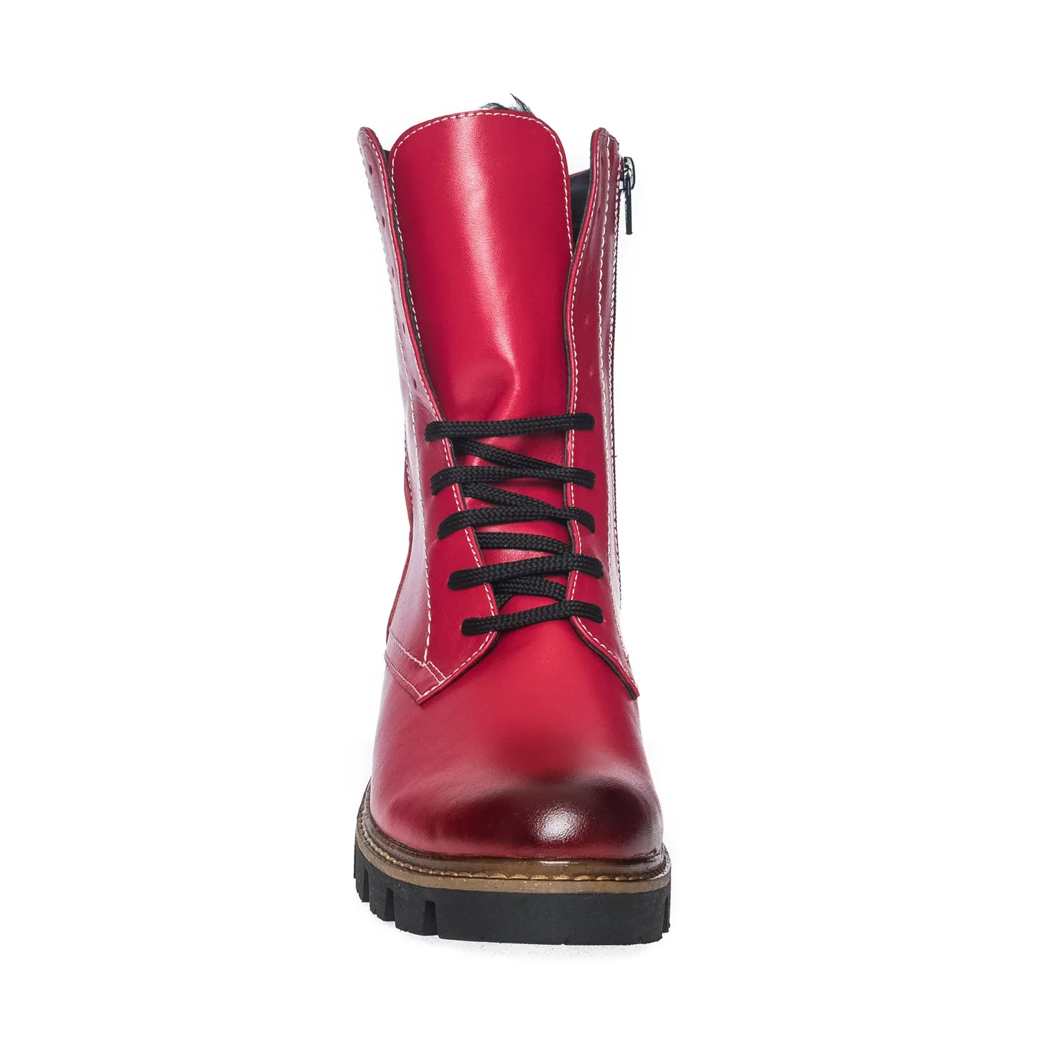 Catinca Shoes BC15 RVN bocanci piele roșu negru