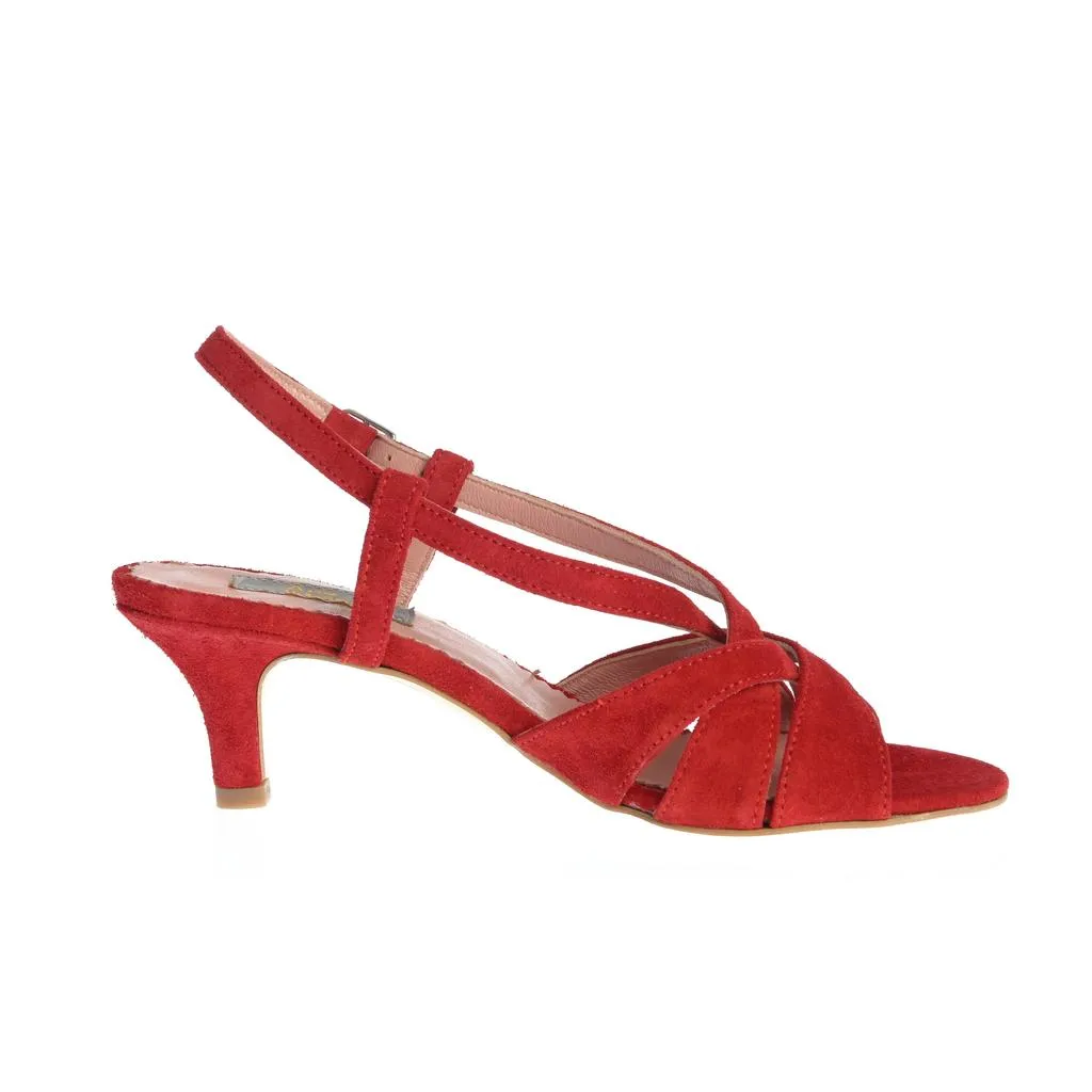 Ana Urbana Bronx sandale rosii piele toc mic