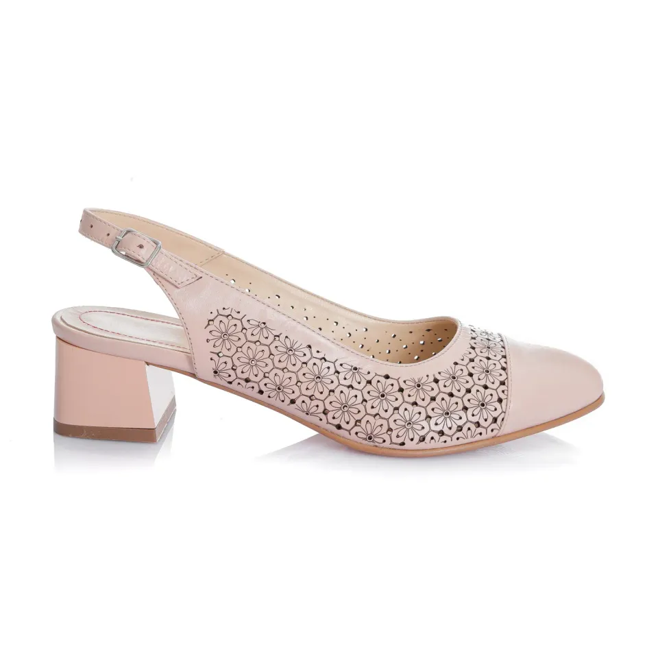 Catinca Shoes D16 NU sandale dama nude box piele naturala