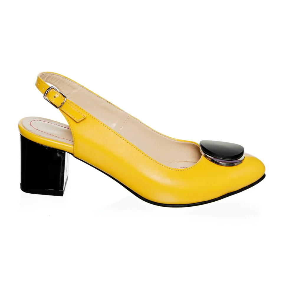 Catinca Shoes D34 GB sandale dama piele galben box