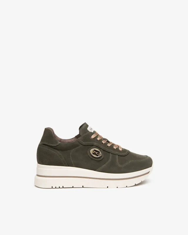 NeroGiardini sneakers piele intoarsa platforma 45 mm dama