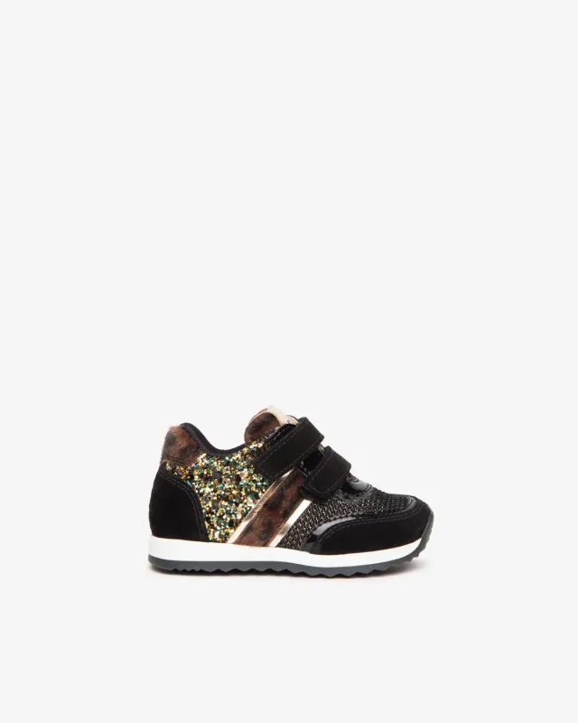 NeroGiardini sneakers fetițe piele întoarsă velcro