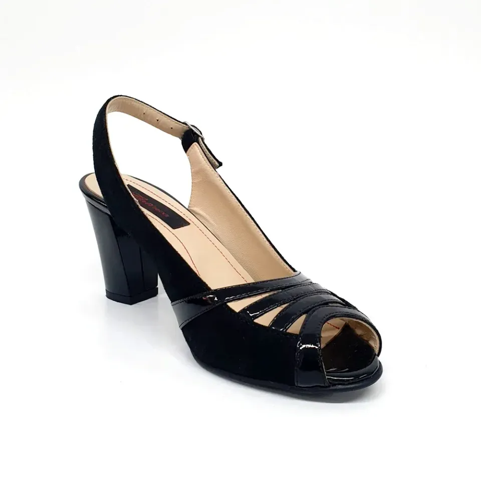 Catinca Shoes 024 NAL sandale dama piele negru lac