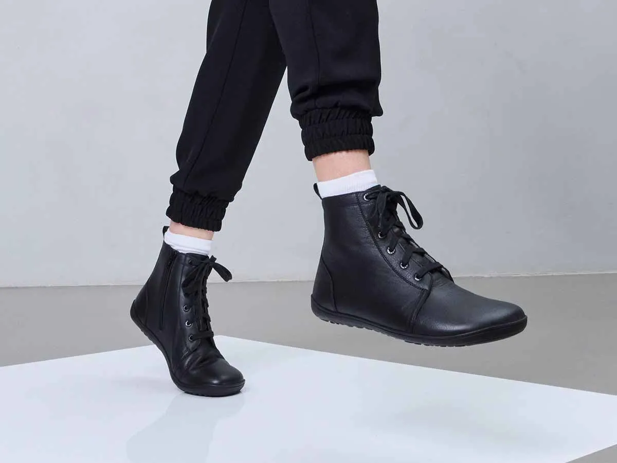 BÄR Julie 2.0 ghete damă barefoot piele negru