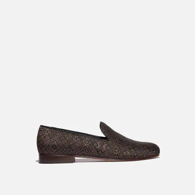 Cecilia Bringheli Positano Dark Brown mocasini jacard